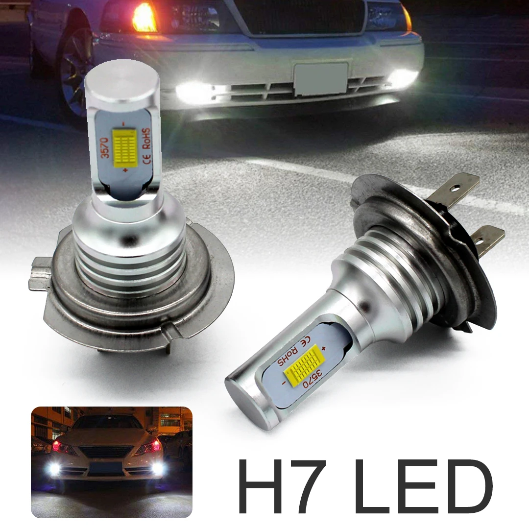 

2PC H7 LED Headlight Bulbs Kit High/Low Beam 35W 4000LM Super Bright 6000K White