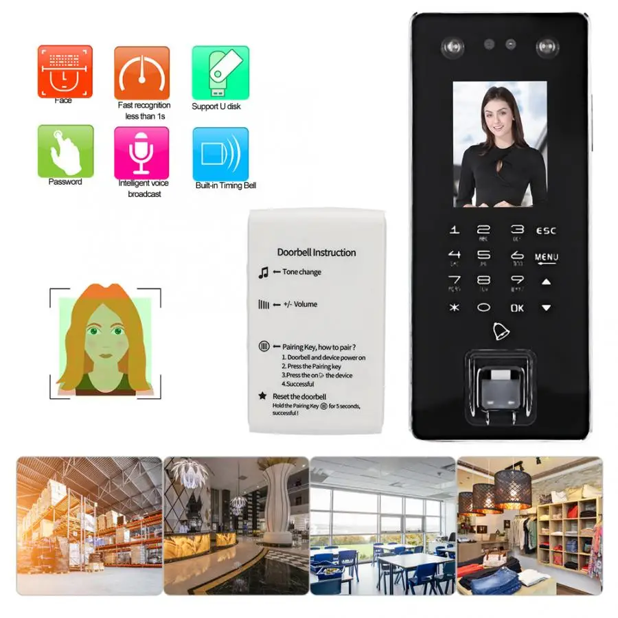 TCP/IP отпечаток лица Пароль Система контроля доступа дверь ID Card Reader Wiegand 26/34 100-240 В