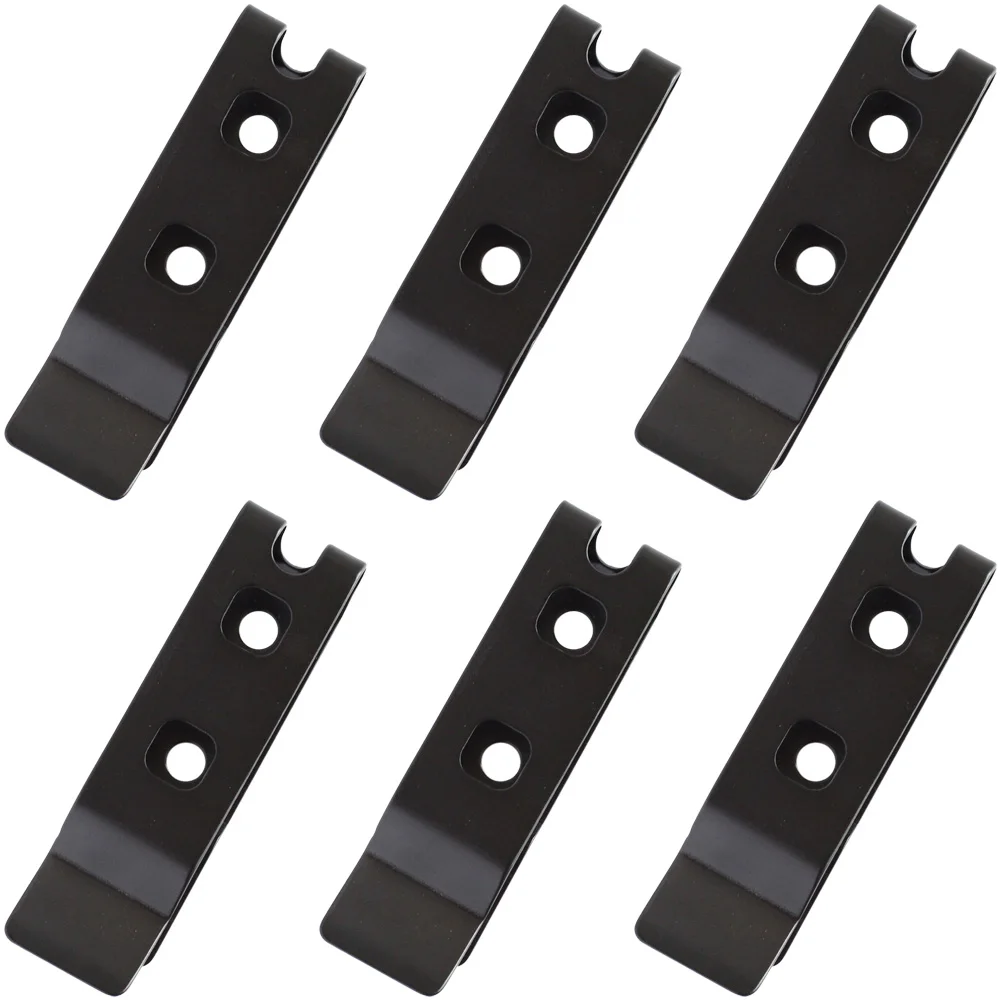 Set of 6, Tactical Stainless Steel Metal Belt Clip With Mounting