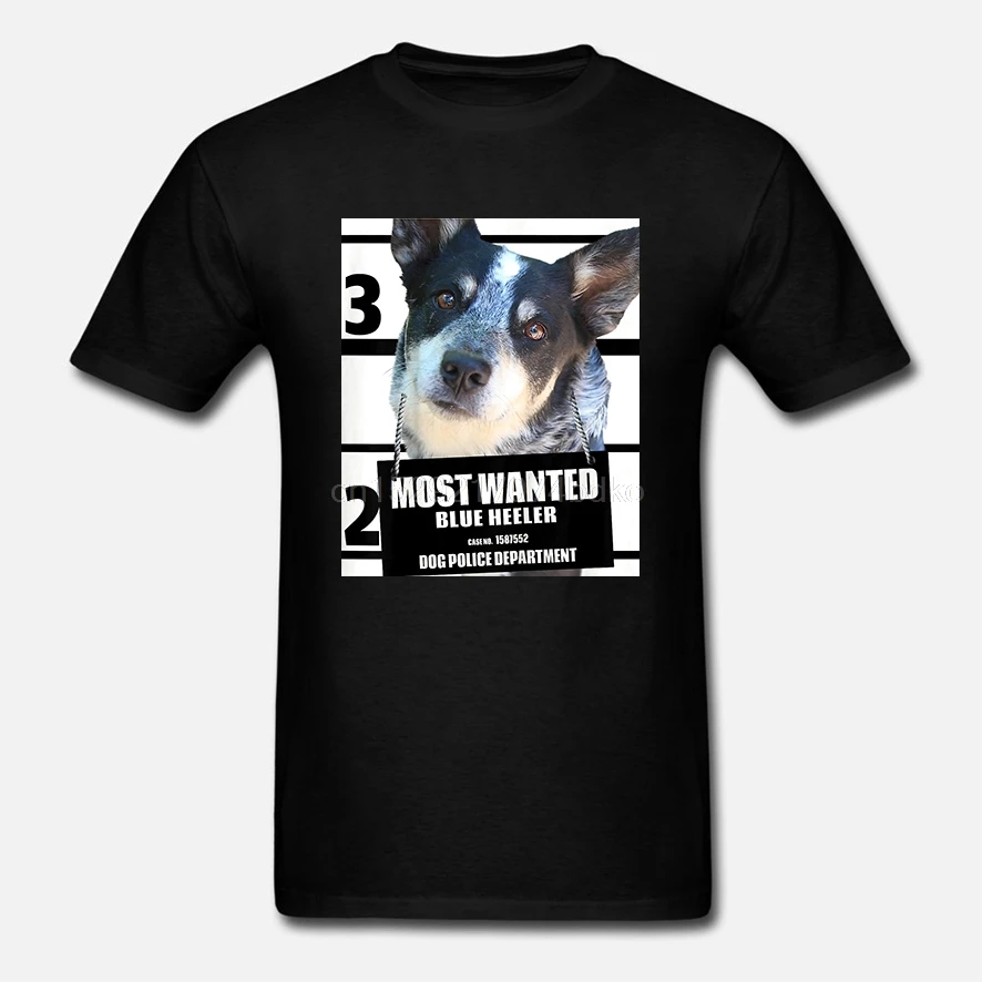Новинка 2018 Футболка мужская футболка Most Wanted Blue Heeler Милая с собачкой из крупного