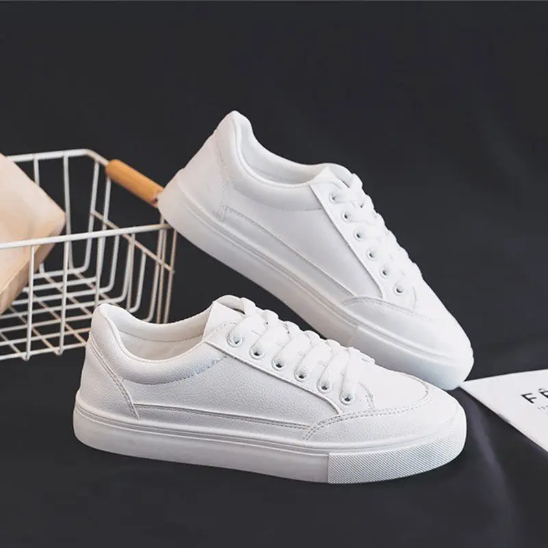 

Harajuku Korean-style White Shoes Women's 2019 Spring And Autumn New Style Korean-style Casual Versatile Students Flat Shoes Wom