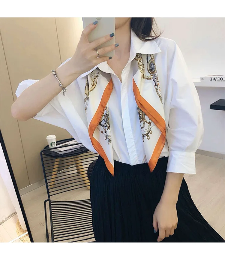 

Yishine 2021 70x70 см ретро цепь квадратный шарф с принтом Для женщин бандана повязка на голову, женские головные Обручи Женская шаль, косынка