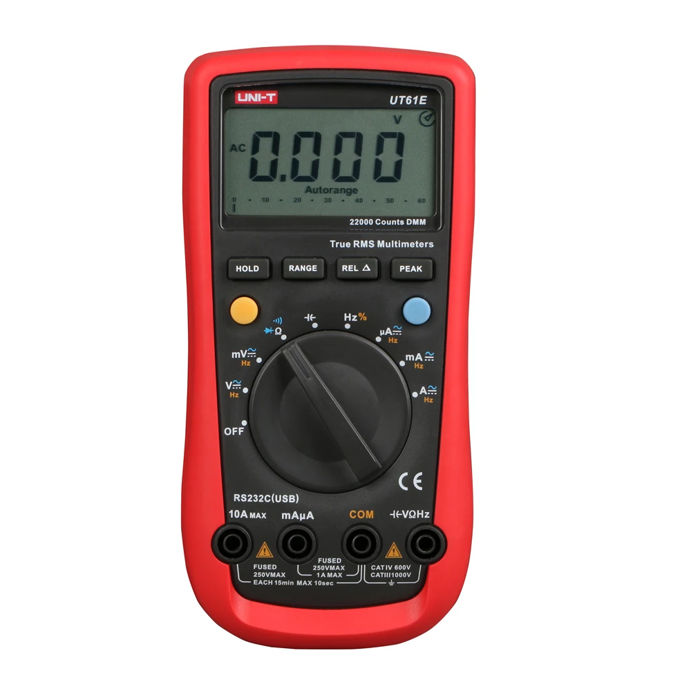 US $61.99 Uni T Ut61e Digital Multimeter True Rms Peak Meter Pc Connect Ac Dc Voltage Relative Mode 22000 Counts Data Hold Auto Range