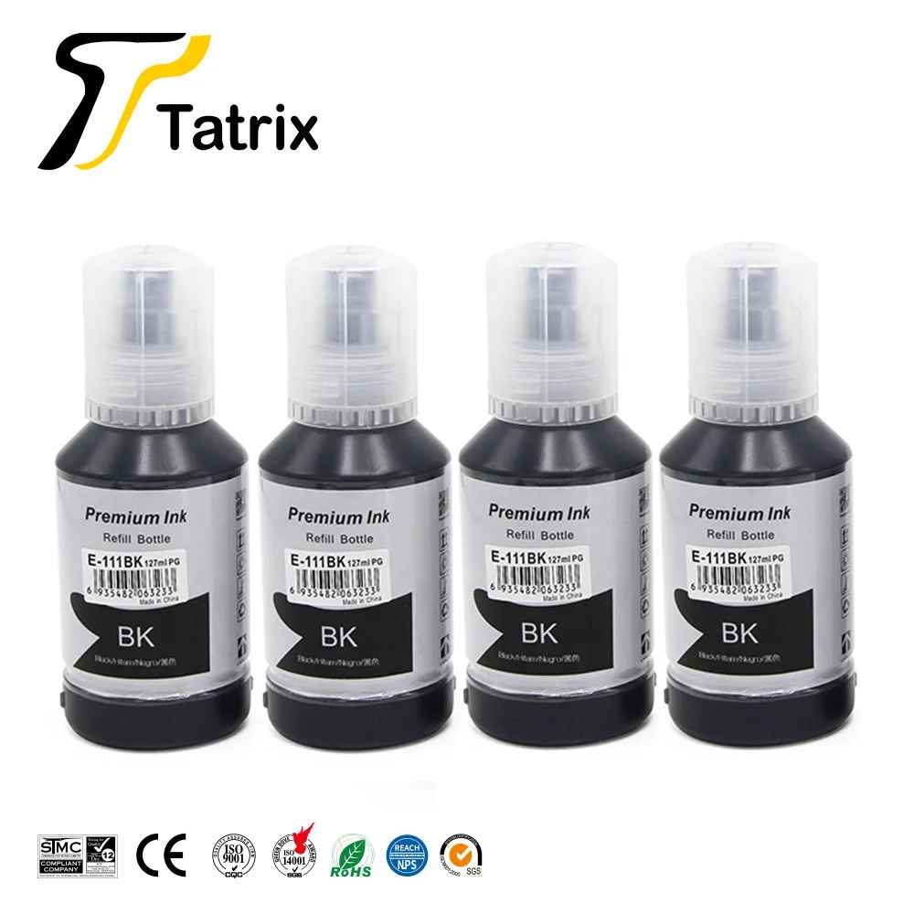 Черные чернила Tatrix для Epson 111 совместимые с ET-M1100/M1120/M1140/M1170/M1180/M2120/ M2140 | Компьютеры и