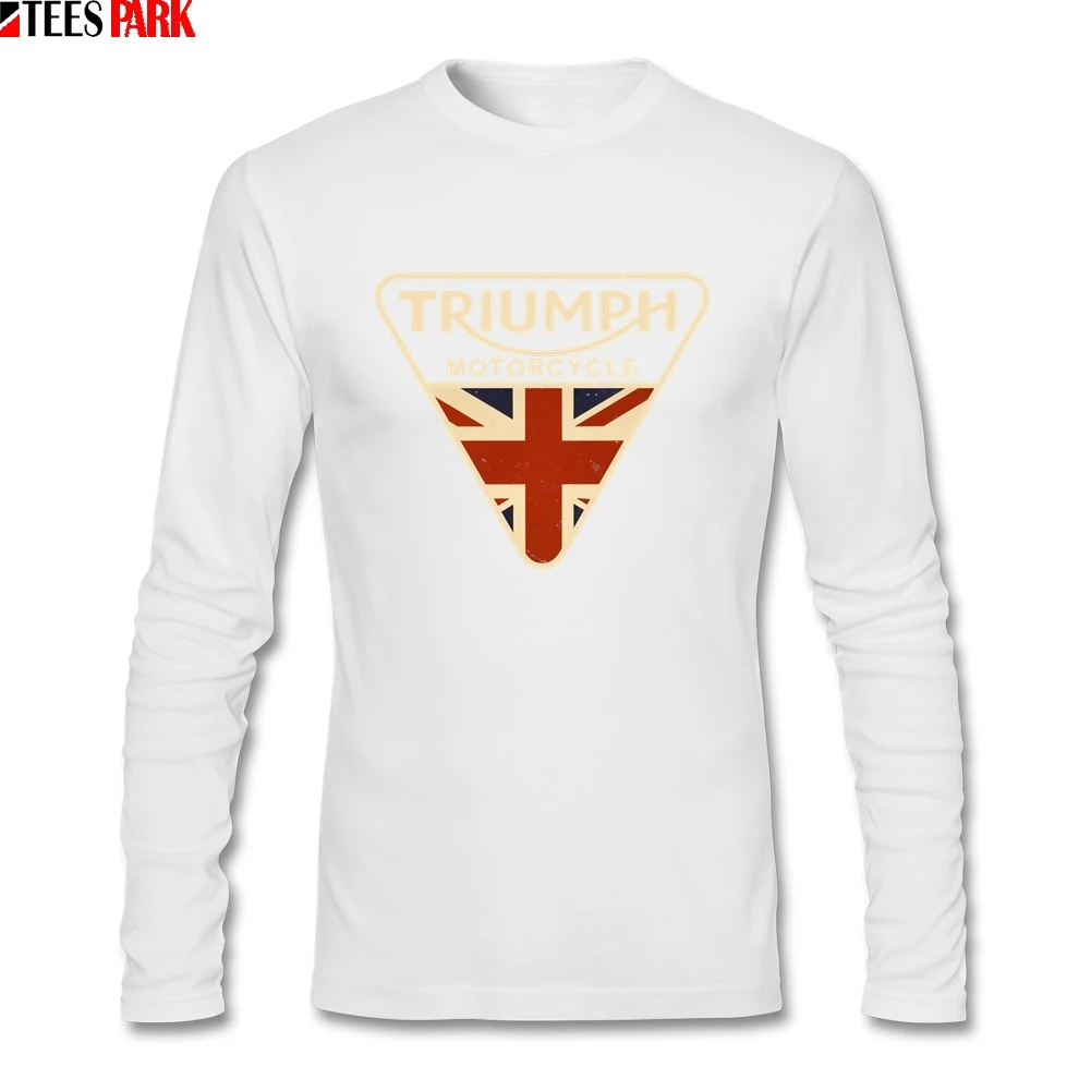 Craked Union Jack мотоциклетная футболка с британским флагом Мужская S-XXL футболка с круглым вырезом и длинным рукавом мужские повседневные футболки Топы с абстрактным принтом - Цвет: Белый