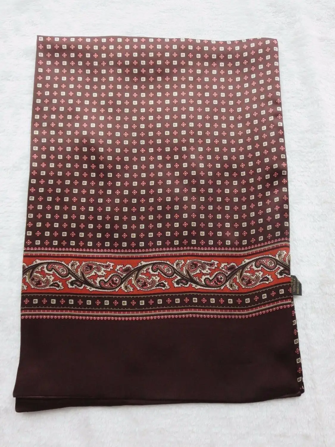 Мужской 100% шелковый шарф двухслойный длинный шейный платок офисный синий черный