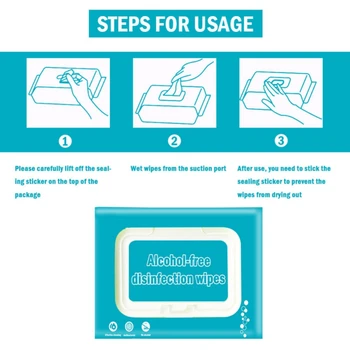 

80 sheets/Pack Natural Non Toxic Unscented Bacteriostatic Wipes Wholesale Non Hurt Cleaning Alcohol-Free Disinfecting Wipes New