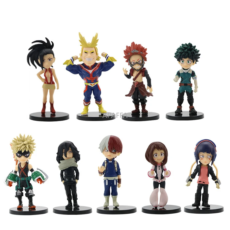

9pcs My Hero Academia Midoriya Izuku Bakugou Katsuki Todoroki Shouto OCHACO URARAKA Kirishima Eijiro Action Figure PVC Model Toy