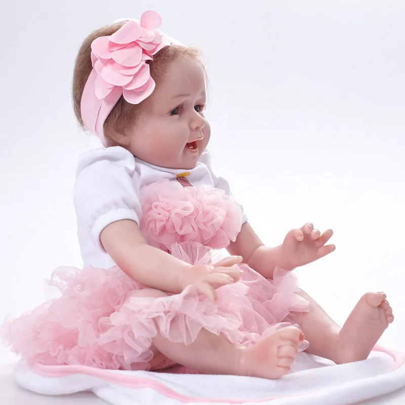 Baby Playmate 22 дюймов Кукла реборн 55 см сенсорный виниловый младенец новорожденный реалистичный Bonecas с улыбкой для ребенка подарок на день рождения