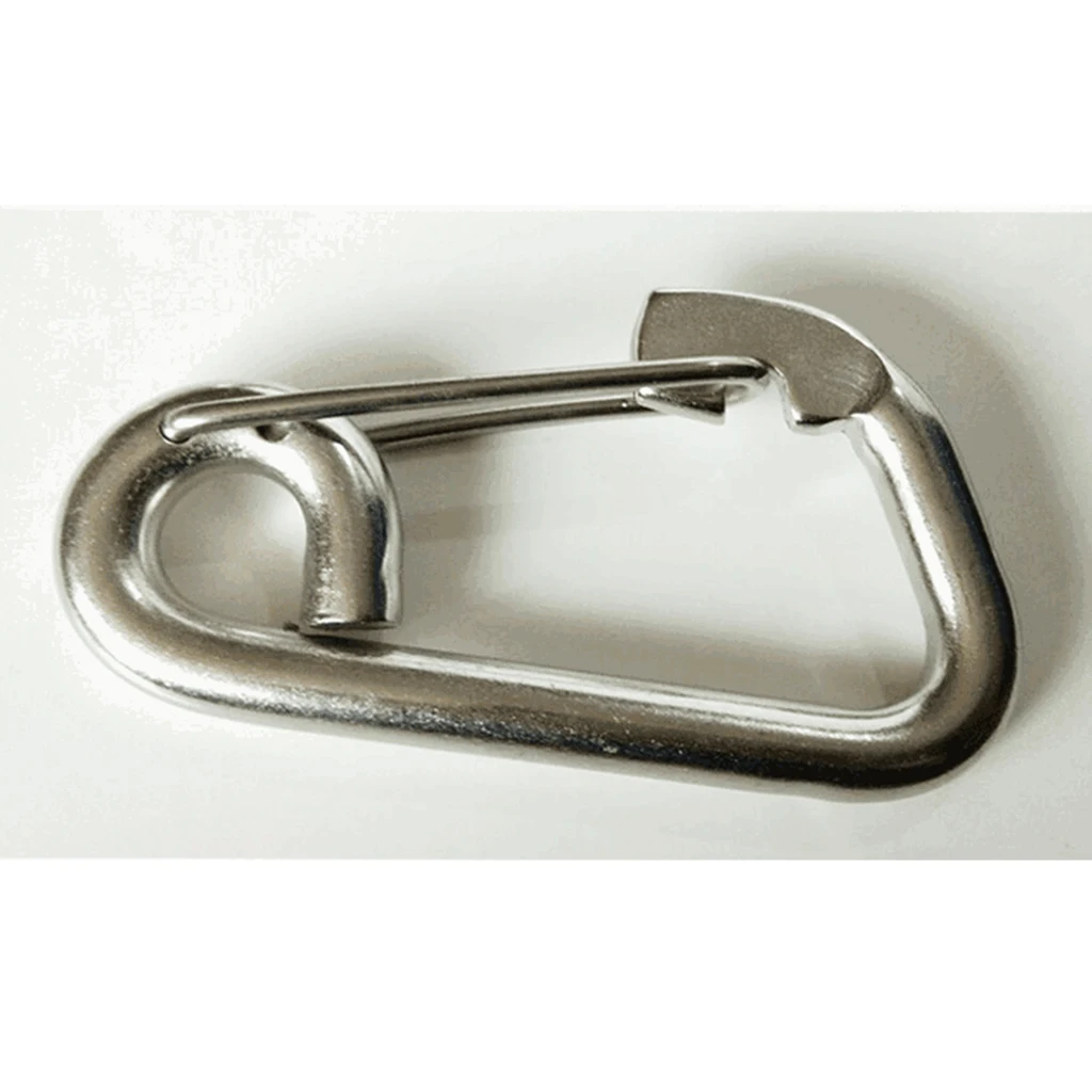MagiDeal 2pcs New Boat 304 Stainless Steel Spring Snap Hooks (6x60mm+8x80mm)