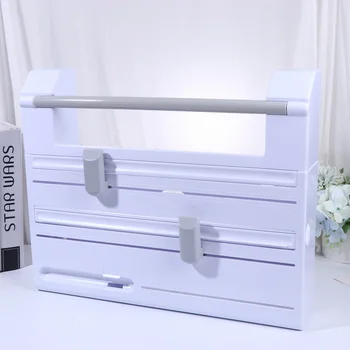 

1pc Paper Towel Rack Plastic Wall Mounted Multi-function Kitchen Durable Tin Foil Clingfilm Cutter Storage Rack