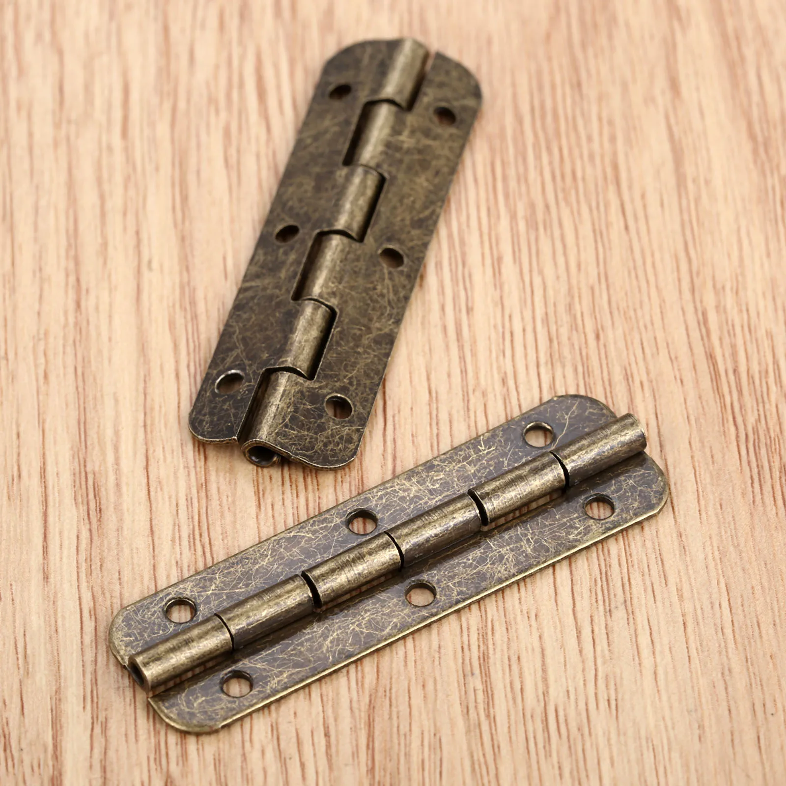 DRELD 10pcs or 2PCS Antique Bronze Cabinet Wood Jewelry Box Gift Wine Case Retro Decor Funiture Long Hinges 6 Holes 51*16mm cabinet door hinges furniture hinge cabinet hinges wooden box hinge brass hinges bronze butterfly hinges