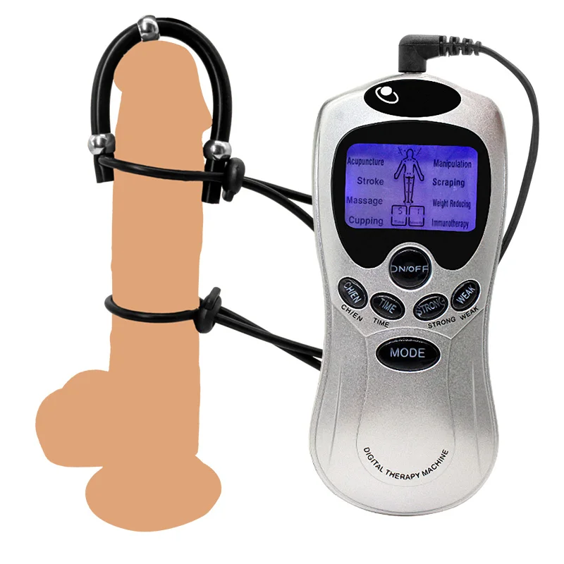 Remote control Electric Shock Penis Enlargement Massage Steel Ball Rings Electro Cock Rings Enlargers &Pump Sex Toy For Men Gay
