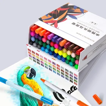 

Art Marker Pen Set 12/24/36/48/60 Colors Water-based Markers Brush Pen Anime Design Dual Head Marker Pen Art Supplies
