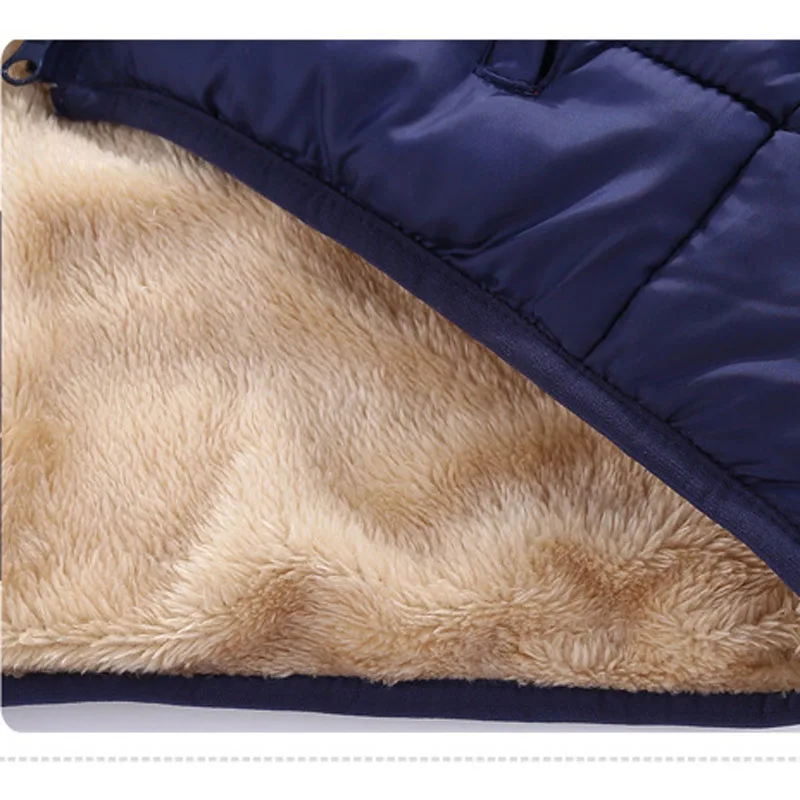 Winter Kinder Lamm Samt Gepolsterte Jacke Tasche Zipper Jungen Unten Gepolsterte Casual Mit Kapuze Jacke Baby Mädchen Verdickt Mantel Outwear – Detail 9