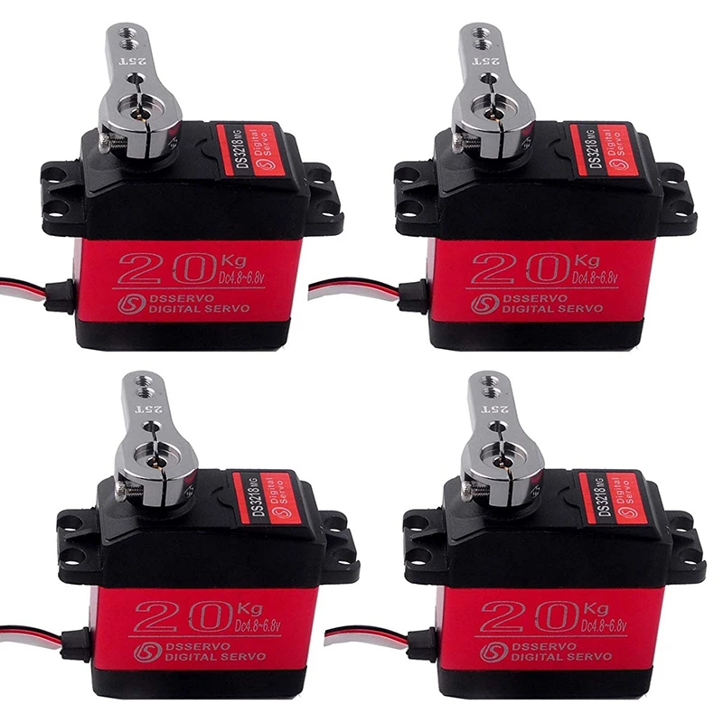 

FBIL-DS3218 Servo 20KG Full Metal Gear 25T Servo Arm Digital Servo Waterproof Mechanical Arm Fittings Baja Cars RC Cars Control