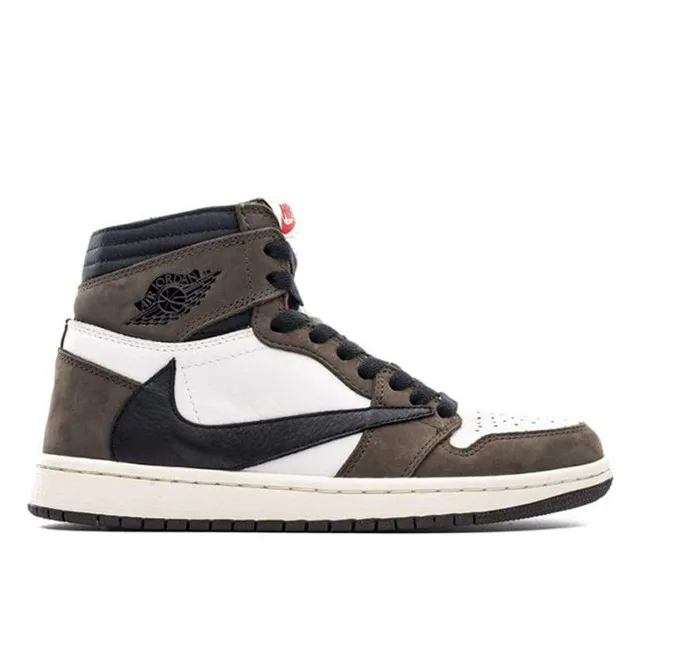 Оригинальные оригинальные мужские баскетбольные кроссовки Air Jordan 1 Mid AJ 1 Travis Scott x Jordan 1 в стиле ретро 35-45