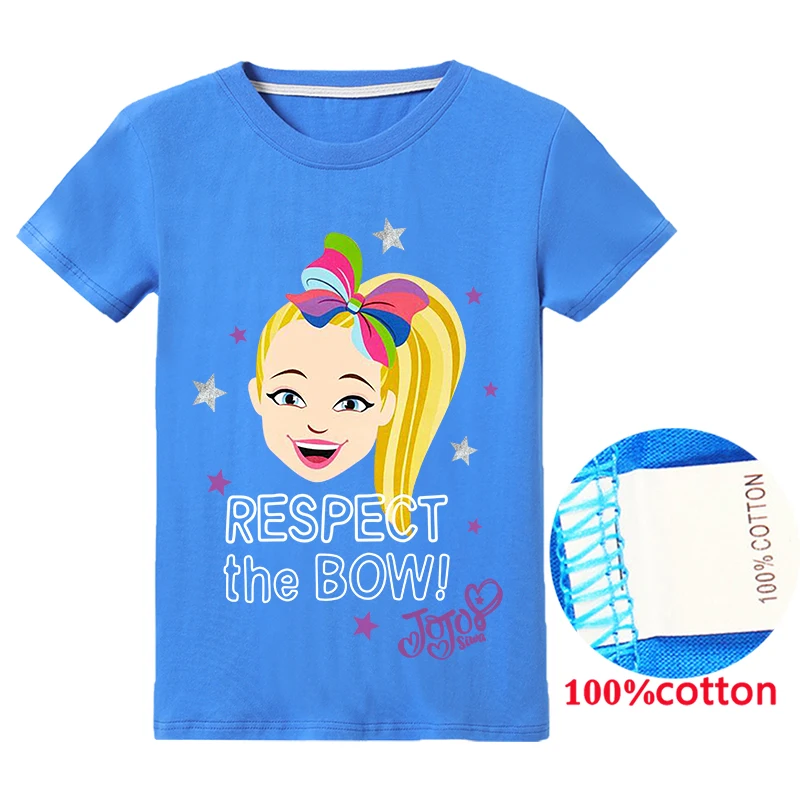 Новая футболка для девочек JOJO Siwa Детская с короткими рукавами мягкая хлопковая