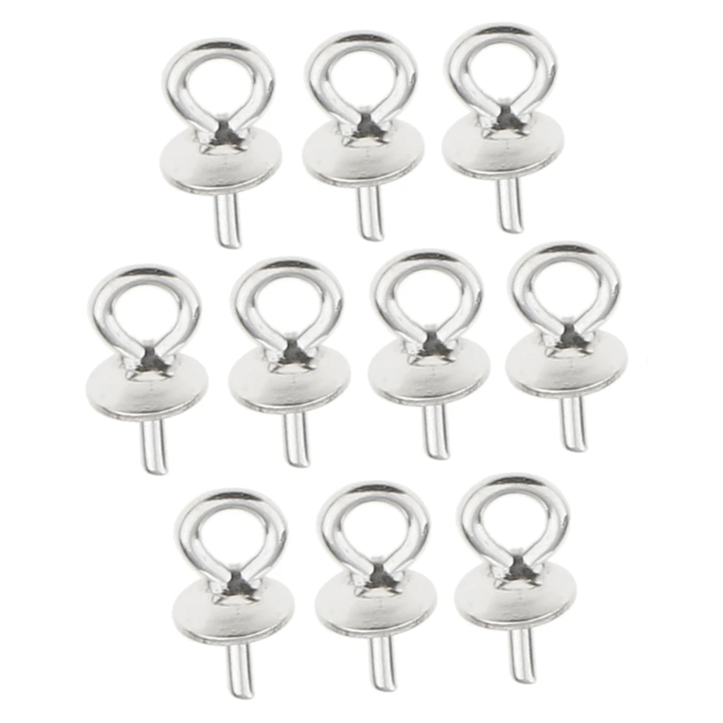10x 925 Sterling Silver Pearl Bails Charms Pendant Connetcor For Jewelry Making