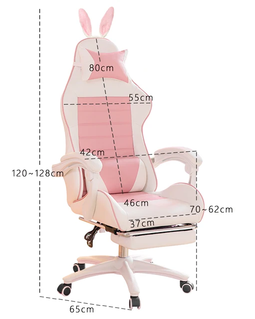 Chaise de gaming rose, chaise d'ordinateur légère RGB, chaise de bureau  avec repose-pieds, chaise de massage inclinable à sept points, chaise de  gamer en direct - AliExpress