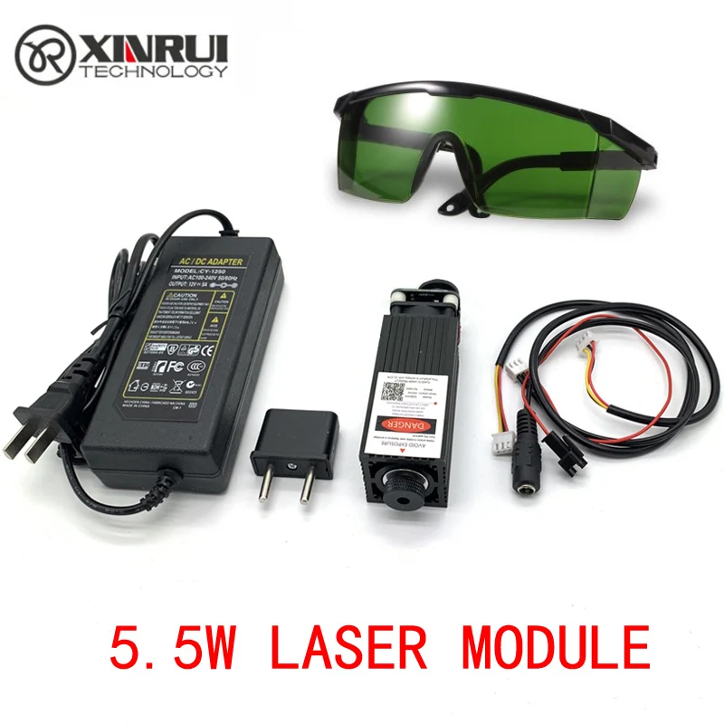 Laser-Module Diode 445nm High-Power 5500mw Adjustable Blue Focus TTL 12V