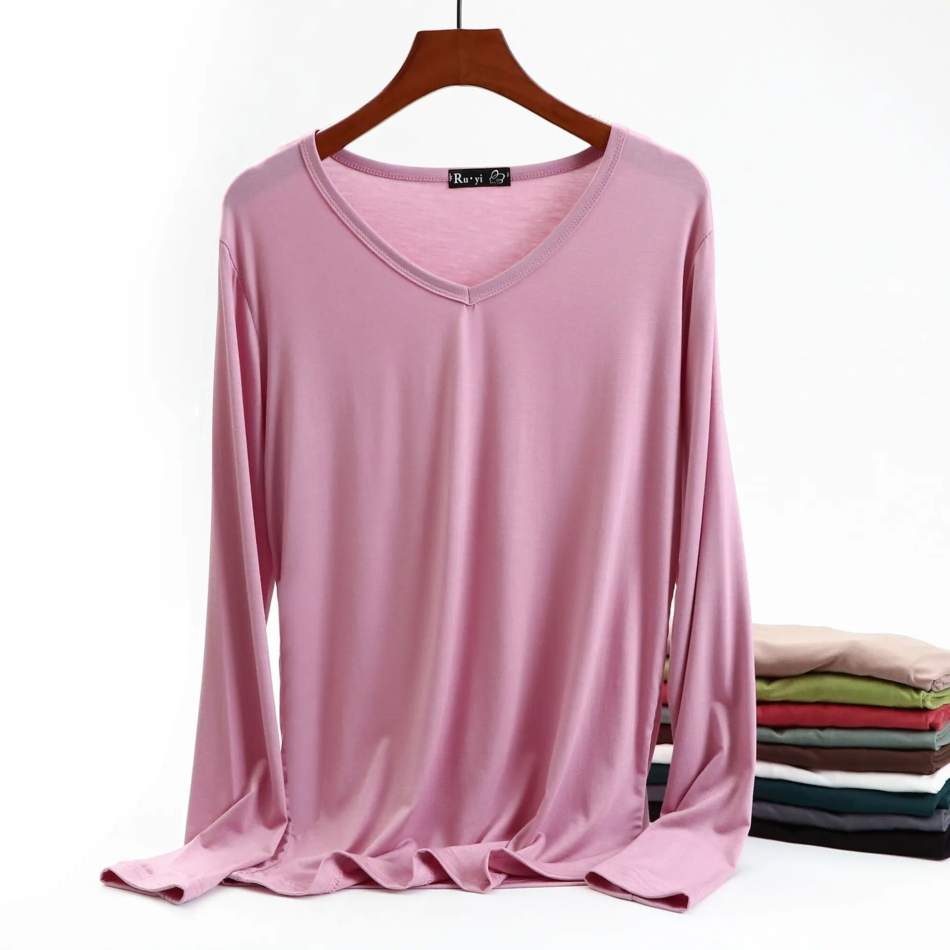 D00832 pink Осенняя Женская хлопковая футболка, топ с длинными рукавами, черный и белый цвета, Повседневная футболка, женские тонкие сексуальные топы, большие размеры, модная одежда - Цвет: D00832 pink