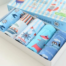 5 шт./лот, детское нижнее белье для мальчиков детские шорты с рисунками детские трусы-боксеры, трусы для мальчиков, нижнее белье для От 2 до 7 лет