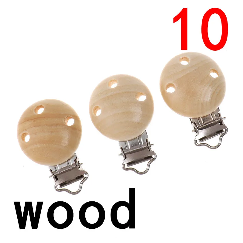 ATOB10PCS соска клип I LOVE MOM»(«Я люблю маму») силиконовый Прорезыватель для зубов DIY Уход за пустышки для младенцев, клипы на цепи без добавления бисфенола А Держатель для пустышки детские подарки - Цвет: wood10