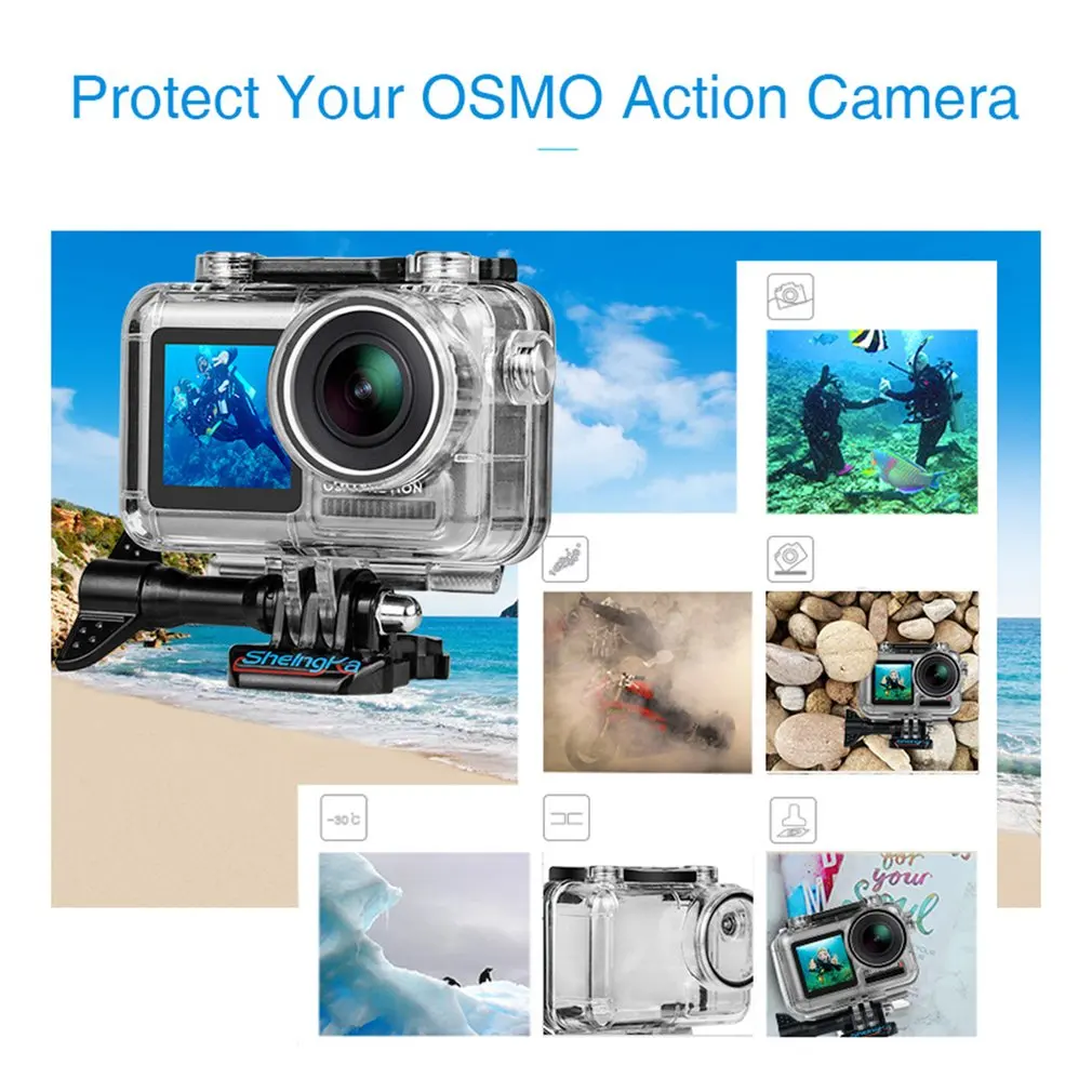 Для OSMO ACTION 40 м водонепроницаемый корпус Чехол подводные детали для DJI OSMO экшн Спортивная камера серфинг аксессуары для дайвинга