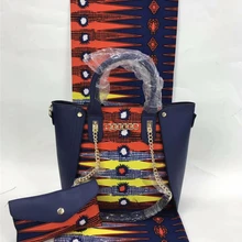 Высококачественная африканская сумка на плечо, комплект из 6 ярдов, настоящая восковая ткань, красивый дизайн, Женская восковая сумка 92413