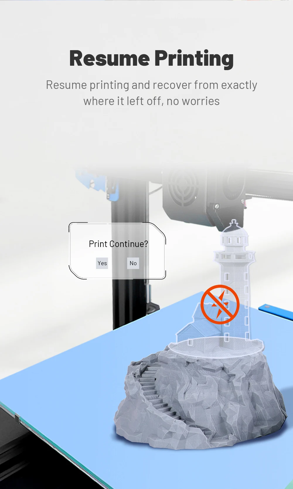 Anet ET5X 3D Printer Touch Screen Filament Detection Auto Leveling
