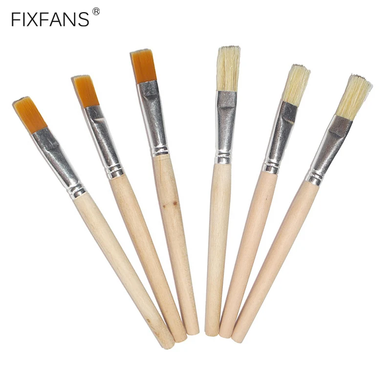 

FIXFANS 6Pcs BGA Brush Cleaner with Wooden Handle for Mobile Phone Tablet Laptop PCB Circuit Board Cleaning Brushes Repair Tools