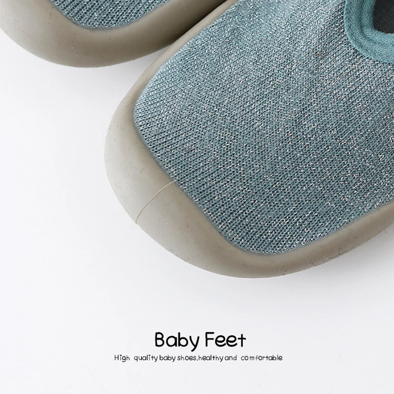 Unisex Toddler First Walker Baby Shoes First Shoes Baby Walkers Baby Girl Kids Soft Rubber Sole Baby Shoe Knit Booties Anti-slip