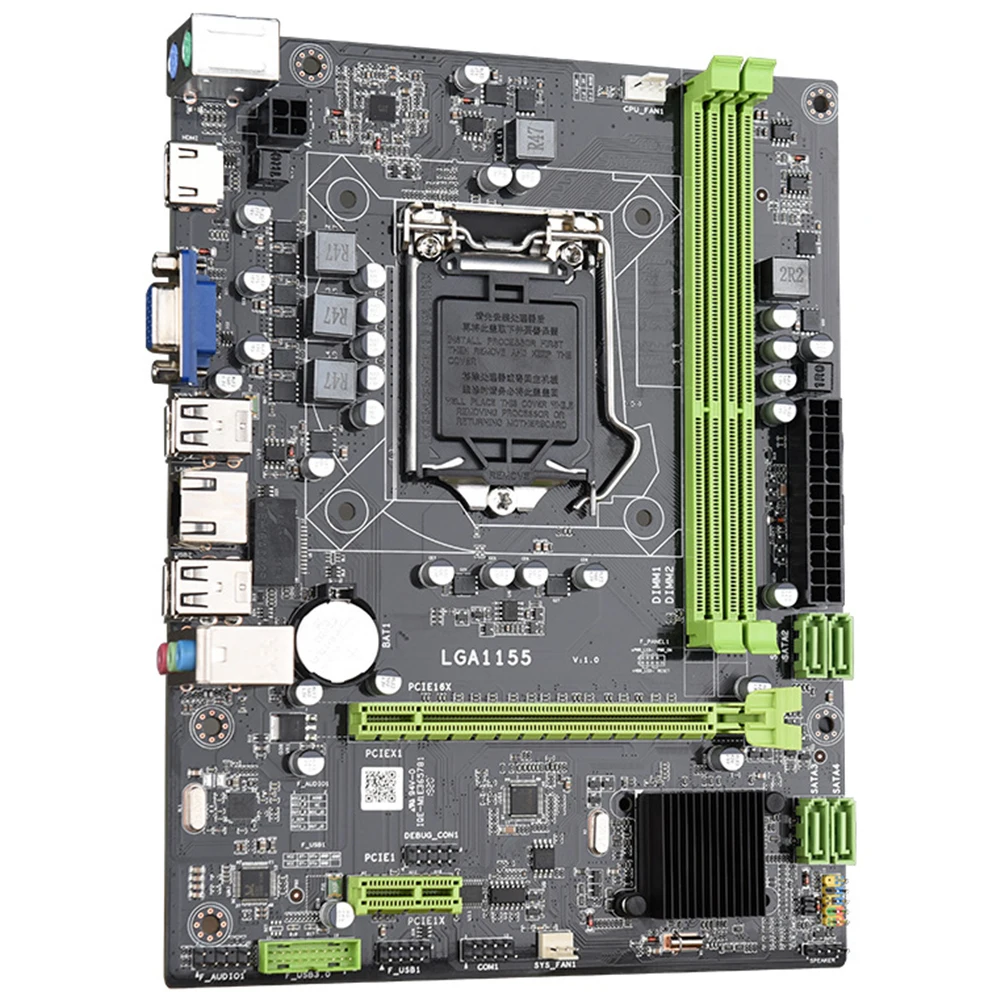 Новая настольная материнская плата H61 Socket LGA 1155 для i3 i5 i7 lga1155 pin cpu 2 x DDR3 32GB M-ATX компактная материнская плата