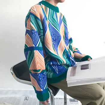 

2019 Winter New Men's Korean Version High Collar Thick Student Casual Harajuku Warm Sweater Homme