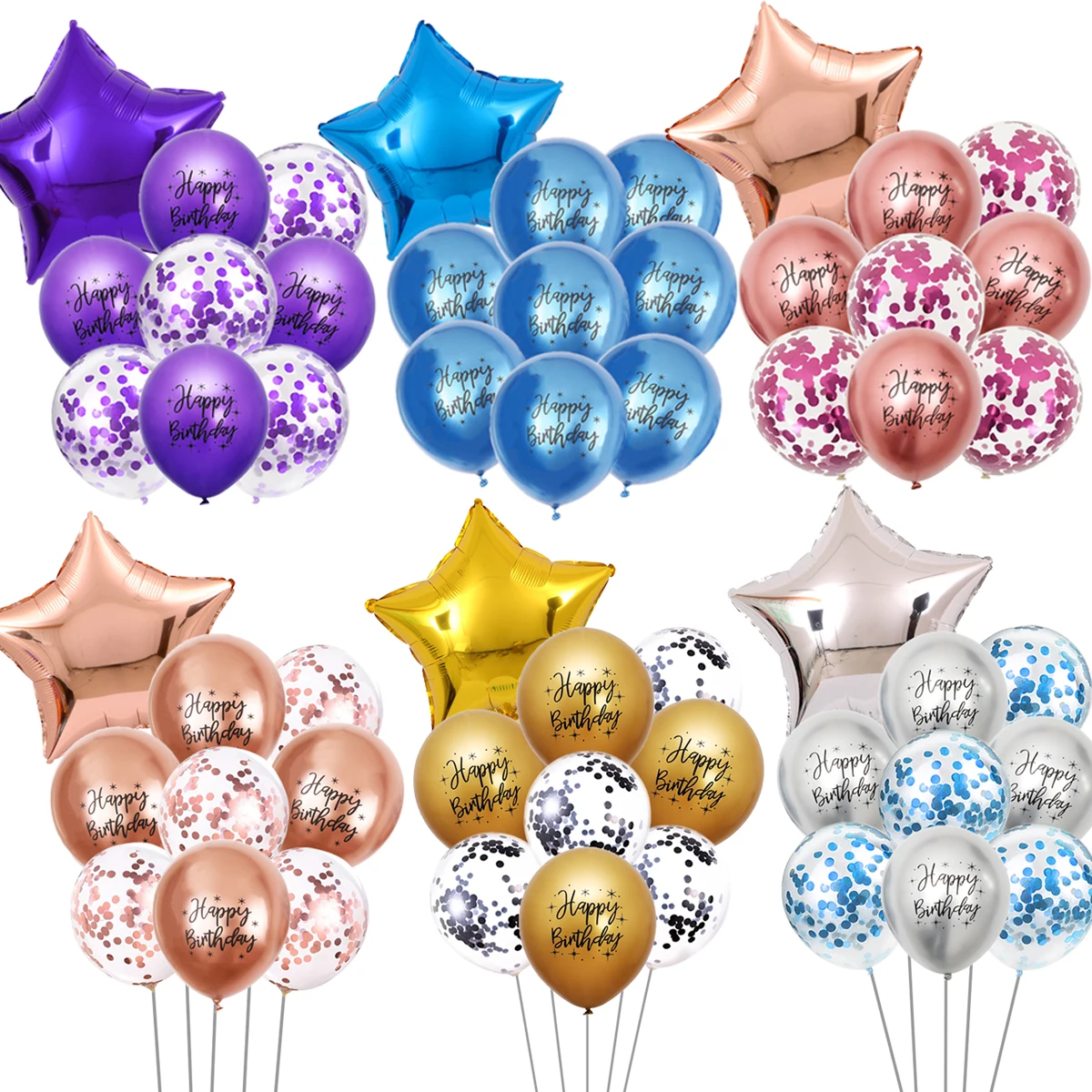 10pcs Metallic Balloons Star Gold Confetti Birthday Valentine's Day Party Easter Decoration Kids Adult Air Balls globos Wedding rose pink metal latex confetti confetti balloons wedding decorations matte globos new year birthday party decorations