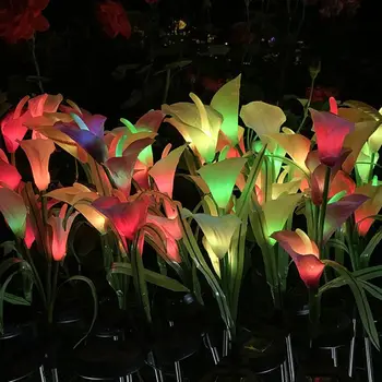

Outdoor Solar Garden Stake Lights,Solar Garden Calla Lily Lights, 3Pack Solar Flowers With 12 Flowers,Multi-Colors Changing LED