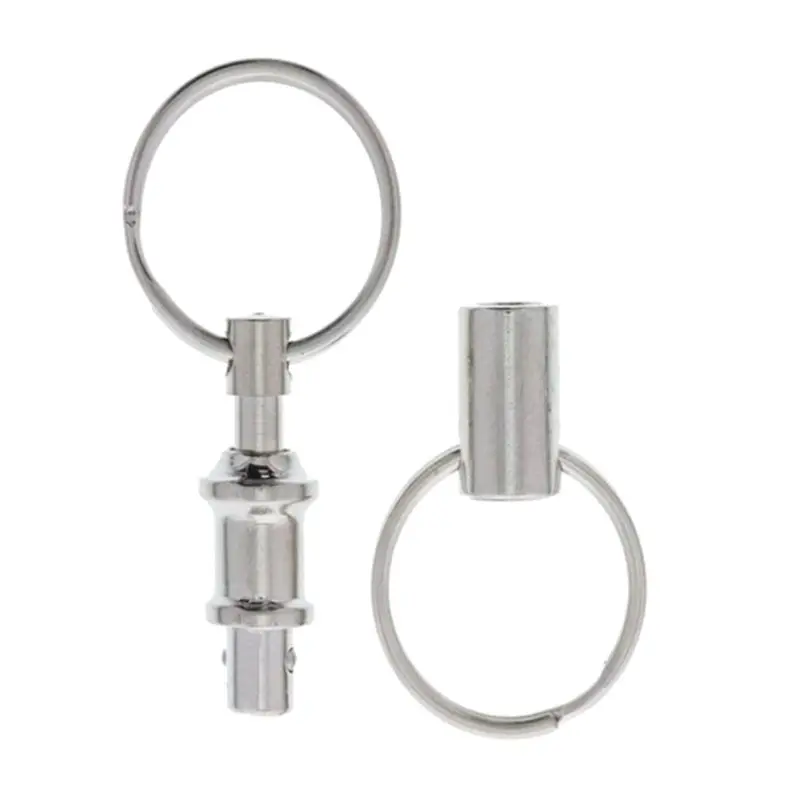 

10PC Removable porte clef Keyring Quick Release Keychain Dual Detachable Pull Apart Key Ring Keychain