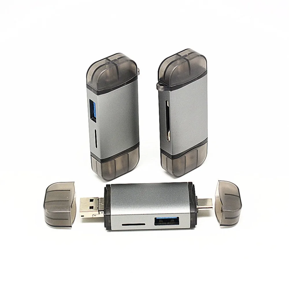 Все в одном USB считыватель карт памяти Адаптер для SD TF type-C Micro-USB тонкий и портативный дизайн Широкая совместимость
