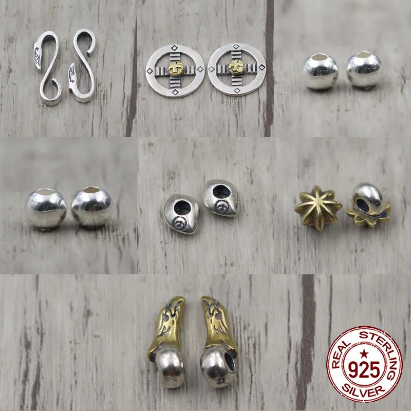 

925 sterling silver beads to create a point of the Golden Bird Cross Wheel Eagle Hook Beads Beads Bracelet Necklace diy Jewelry