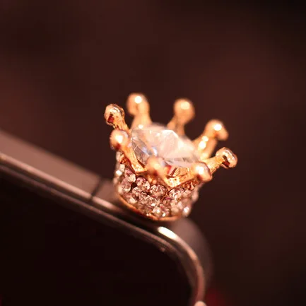 crown Горячая Распродажа Милая Пылезащитная заглушка 3,5 мм наушники гаджеты заглушки для Iphone 6 5S для samsung S7 xiaomi универсальные кнопочные телефоны - Цвет: crown