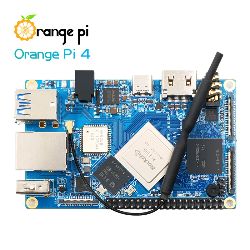 Оранжевый Pi 4 комплект 2: OPI4+ блок питания, 4 Гб DDR4+ 16 Гб EMMC Rockchip RK3399 макетная плата Поддержка Android, ubuntu, debian