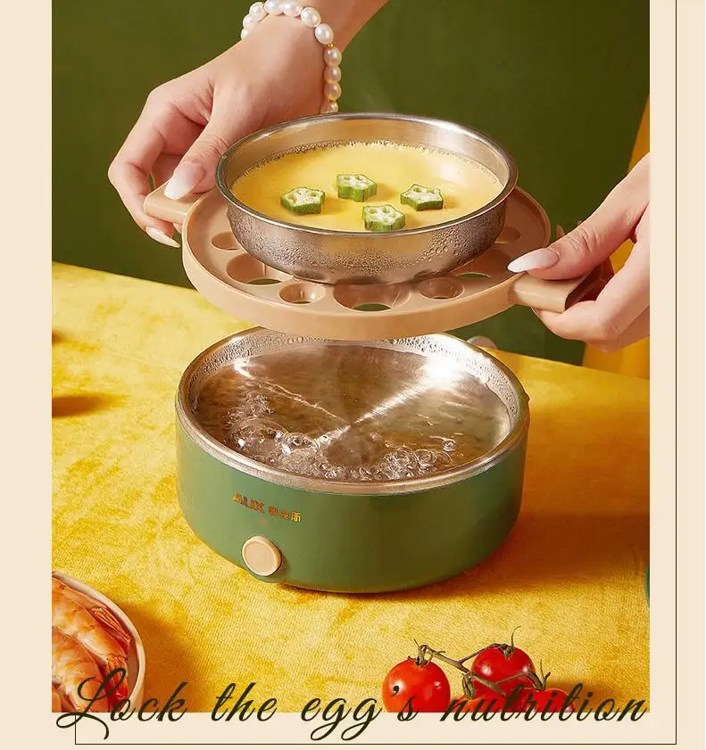 220V 2 Layers Electric Egg Steamer Automatic Multifunctional Boiler Breakfast Maker Steaming Cooking Machine Multi Cooker