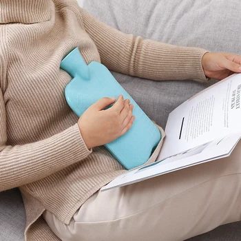 

Winter Warmer Bottle Hot Water Hand Warmer Solid Color Thickened PVC Silicone Rubber Hot Water Bottle Home Accessories
