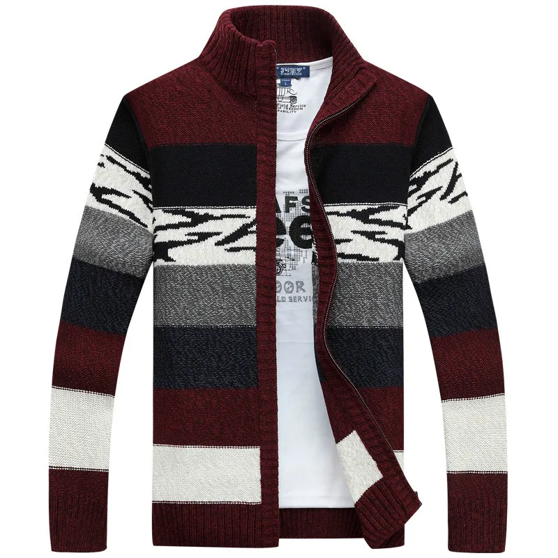 

Knitted Sweater Men Cardigans Collar Winter Wool Sweater Fashion Cardigans Male Sweaters Coat Brand Men's Clothing J970