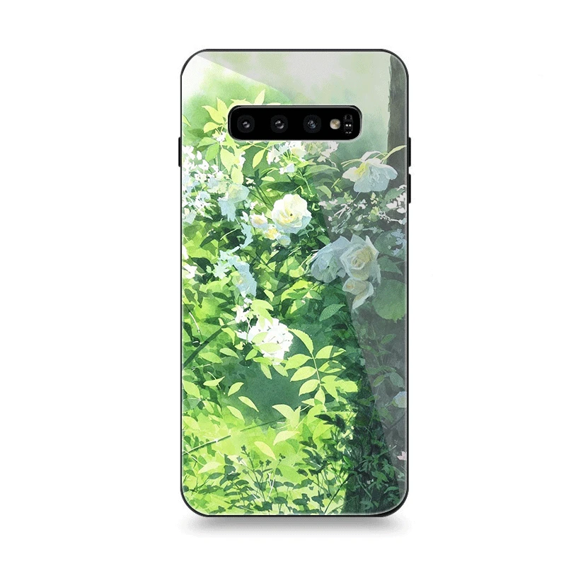 Чехол для телефона Стекло для samsung A70 A50 A30 A40 A20 A60 A10 S7 край S8 S9 S10 Plus Note 8 9 Чехол Ручная роспись ландшафтное искусство