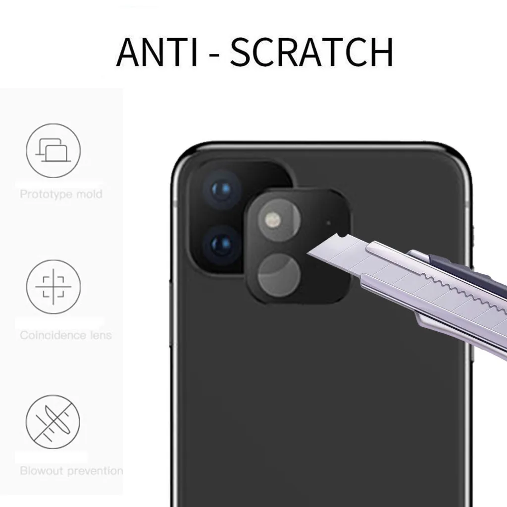 

3PCS With Hole Soft PET Black Protector Camera Film For Iphone 11 Pro Max 6.5 Inch Light Penetration Ratio 99% Ultra Slim
