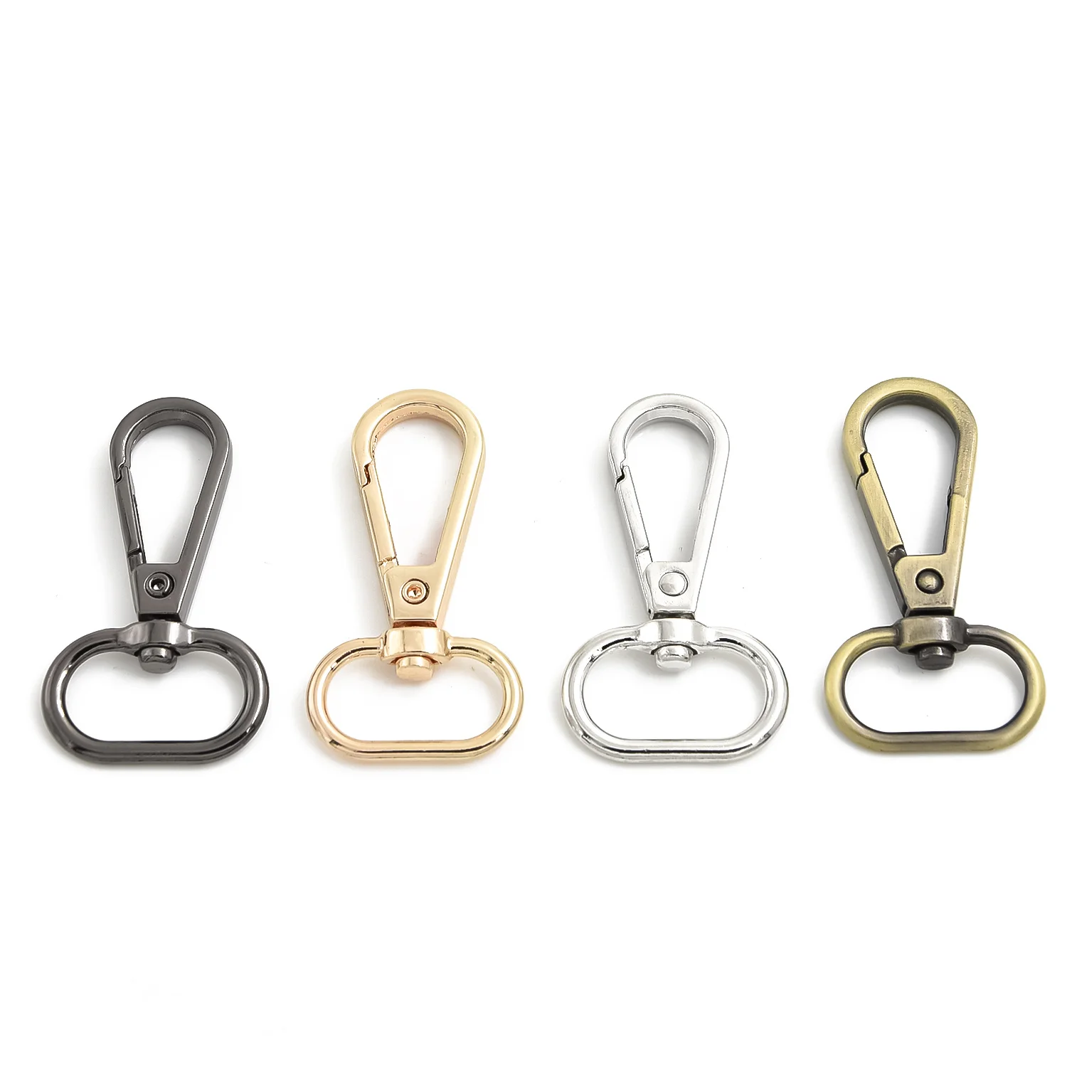 

10pcs Oval Ring Metal Swivel Lobster Claw Clasp Push Gate Hooks for DIY Jewelry Bag Purse Key Ring (20mm)