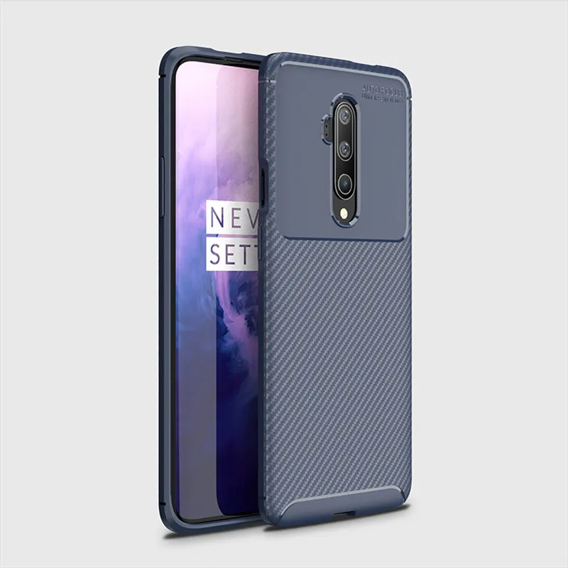 Чехол из углеродного волокна для Oneplus 7T Pro mlaren Edition, чехол высокого качества с алмазной сеткой, чехол для Oneplus 7T Pro, задняя крышка - Цвет: Темно-синий