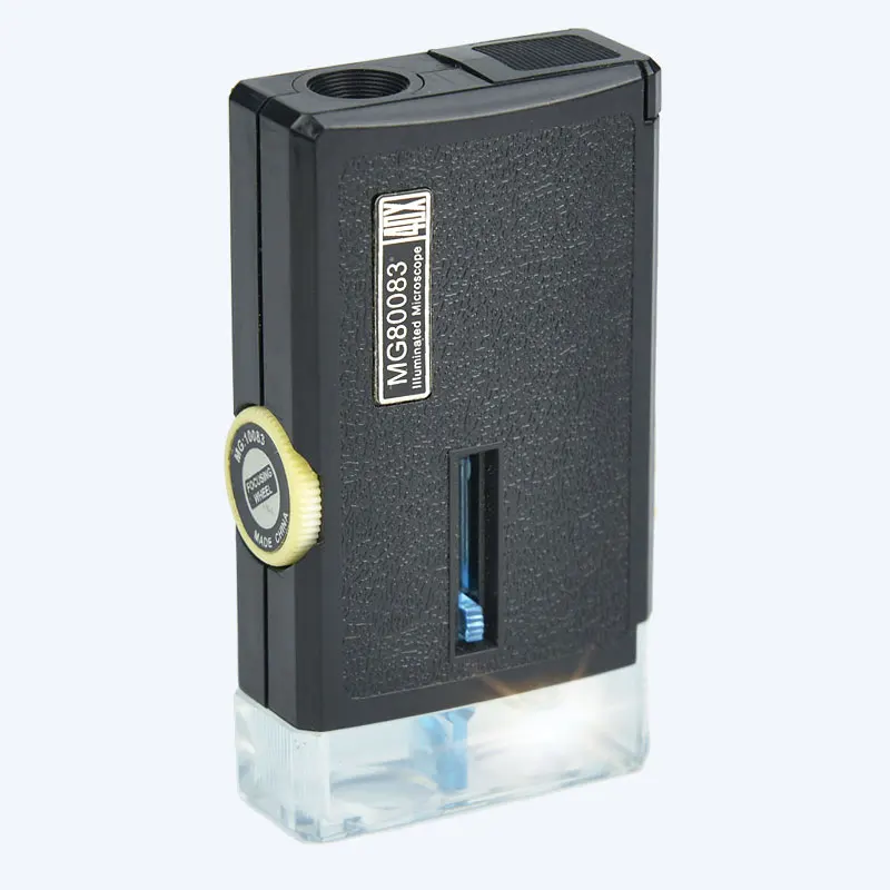 40x светодиодный карманный микроскоп с подсветкой Регулируемый мини лампой